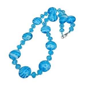 Elegant Blue Beaded Necklace